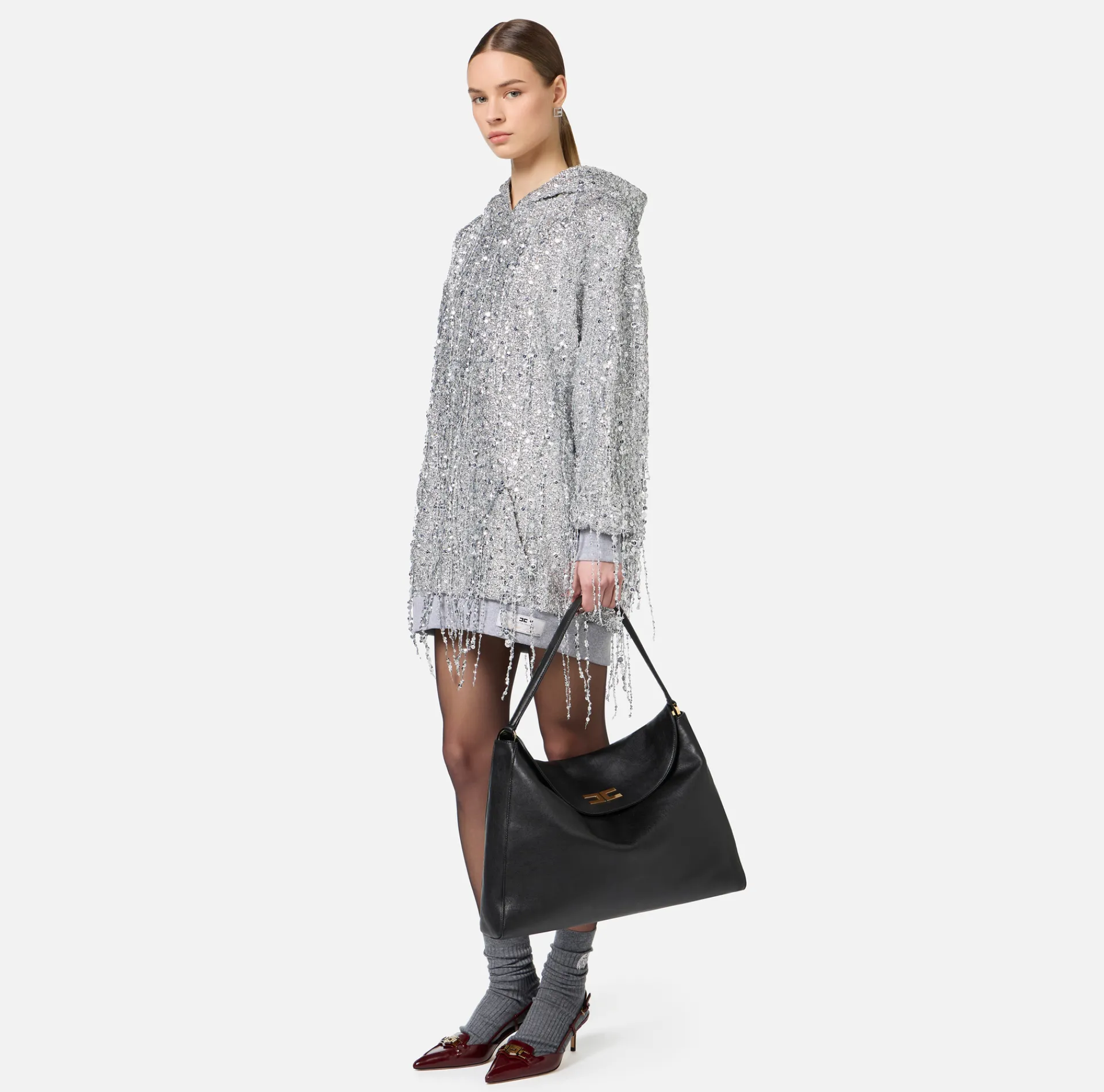 Elisabetta Franchi Shoulder Bags|Avenue Bag Large Hobo Black