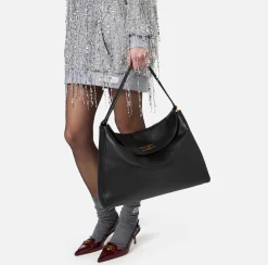 Elisabetta Franchi Shoulder Bags|Avenue Bag Large Hobo Black