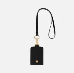 Elisabetta Franchi Key Chains And Charms|Badge holder in leather-effect synthetic material Black