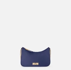 Elisabetta Franchi Shoulder Bags|Bag with double shoulder strap and logo Navy
