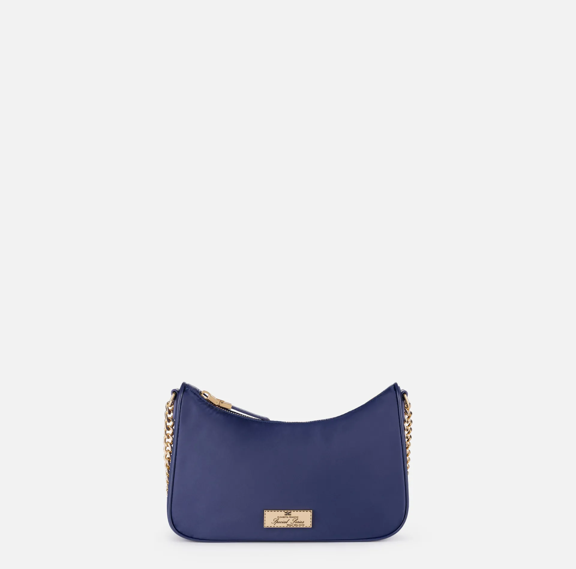 Elisabetta Franchi Shoulder Bags|Bag with double shoulder strap and logo Navy