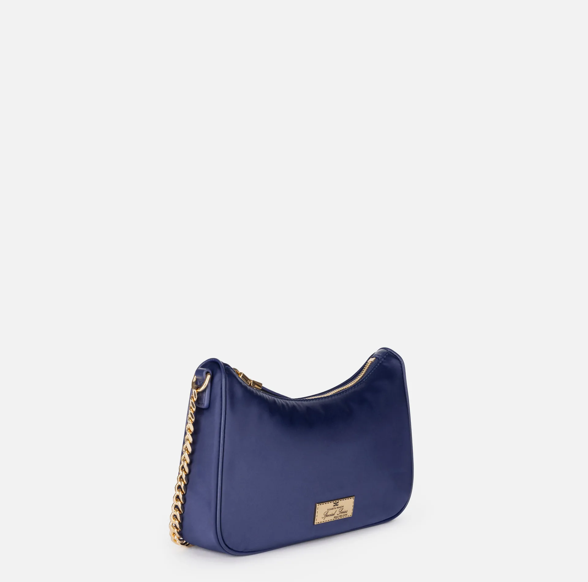 Elisabetta Franchi Shoulder Bags|Bag with double shoulder strap and logo Navy