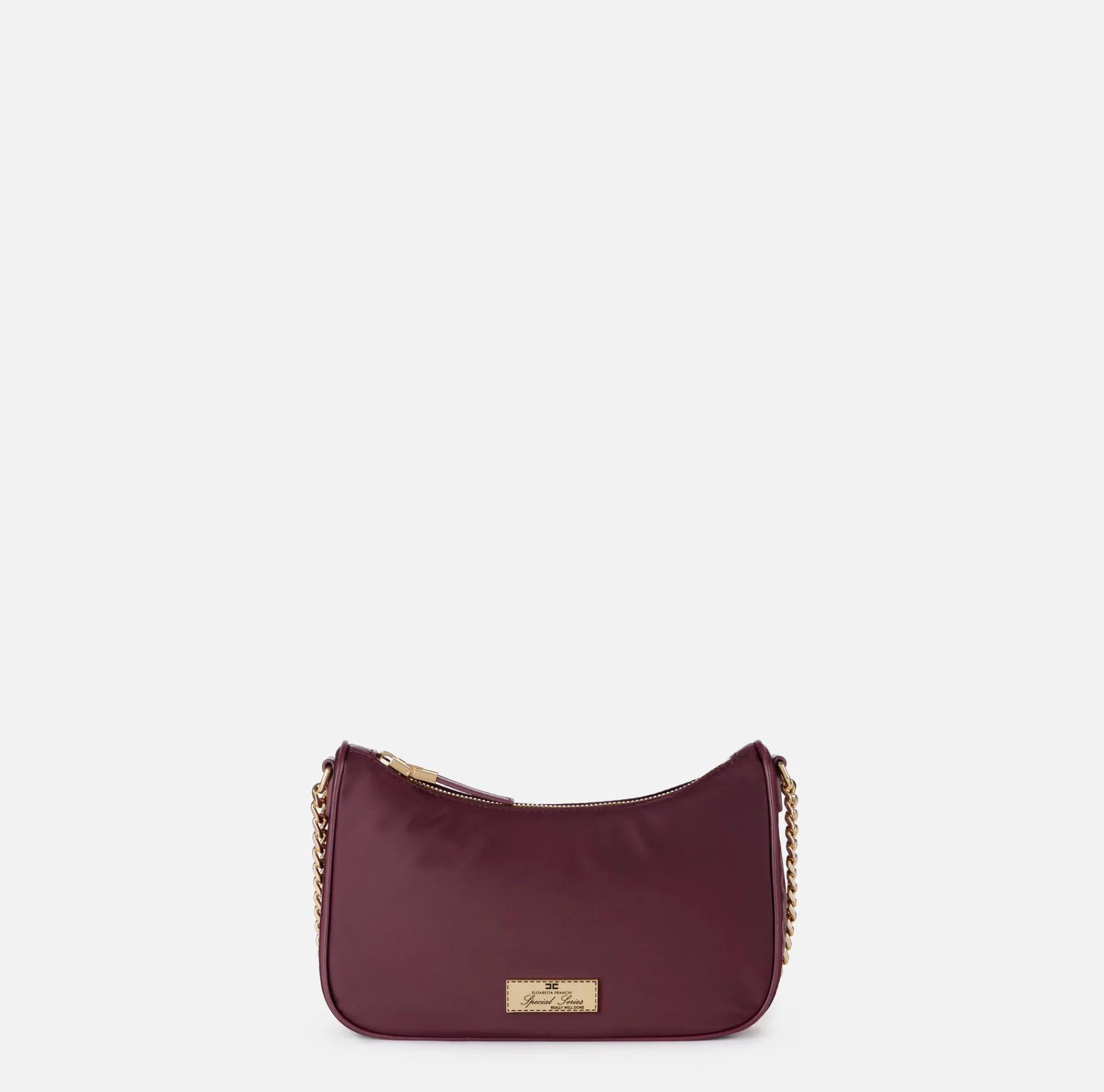 Elisabetta Franchi Shoulder Bags|Bag with double shoulder strap and logo RougeNoir