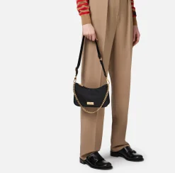 Elisabetta Franchi Shoulder Bags|Bag with double shoulder strap and logo Black
