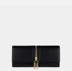Elisabetta Franchi Clutch|Baguette bag in leather-effect material with zip Black