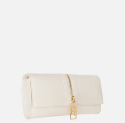 Elisabetta Franchi Clutch|Baguette bag in leather-effect material with zip Butter