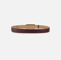 Elisabetta Franchi Belts|Belt in synthetic material with leather effect and logo buckle RougeNoir