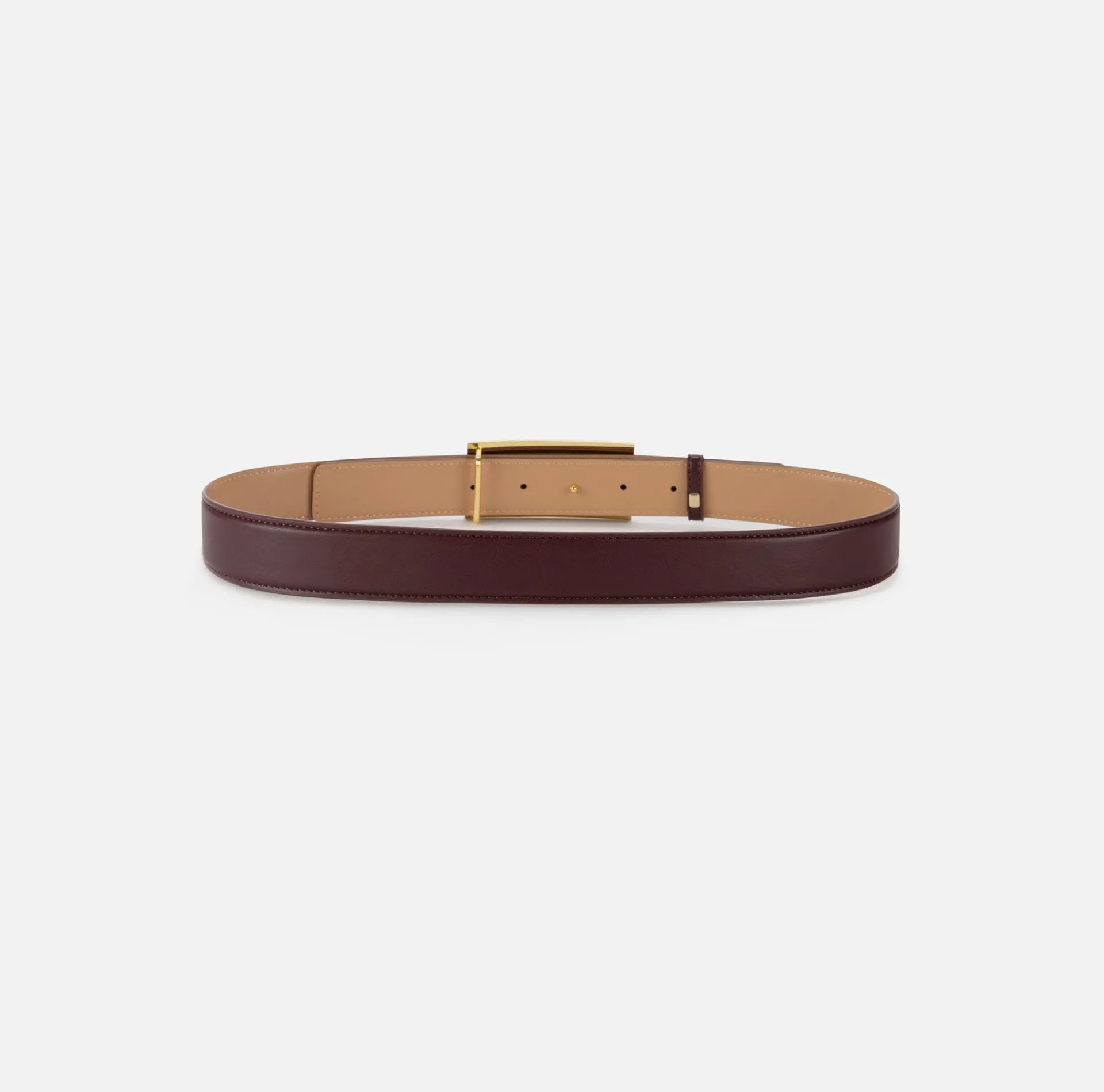 Elisabetta Franchi Belts|Belt in synthetic material with leather effect and logo buckle RougeNoir
