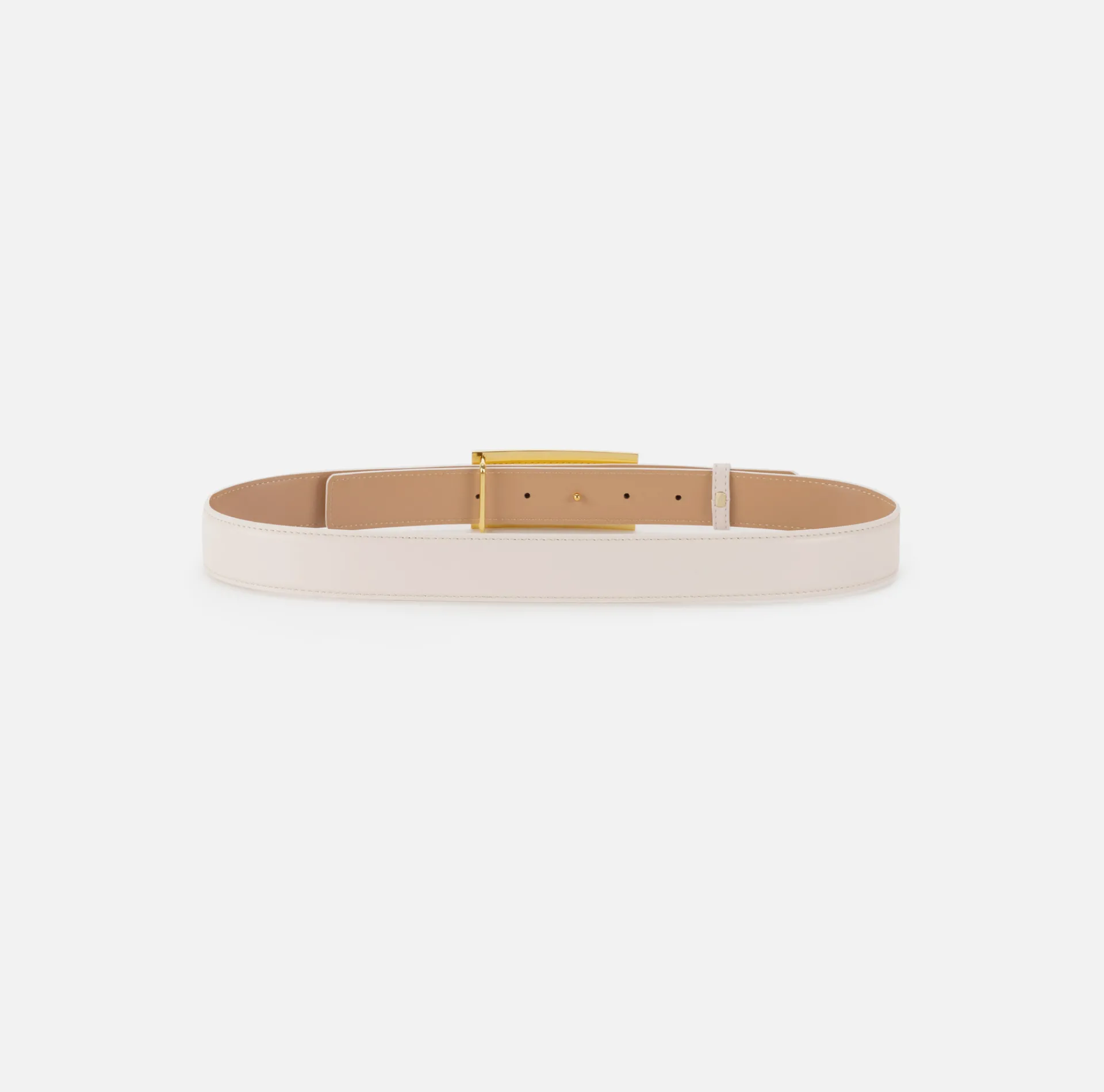 Elisabetta Franchi Belts|Belt in synthetic material with leather effect and logo buckle Butter