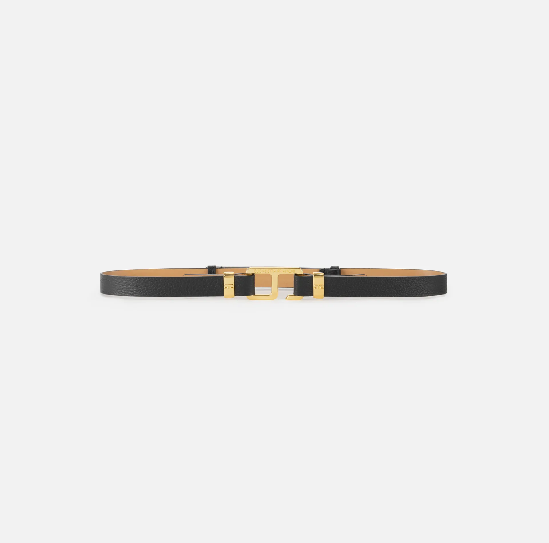Elisabetta Franchi Belts|Belt in synthetic material with leather effect and hook Black