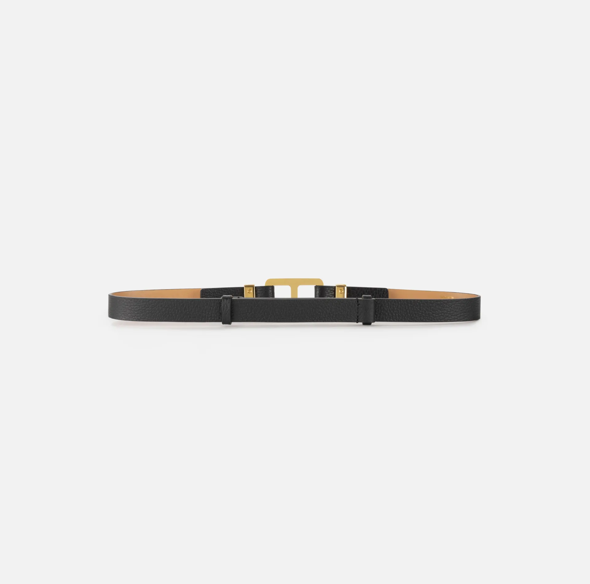 Elisabetta Franchi Belts|Belt in synthetic material with leather effect and hook Black