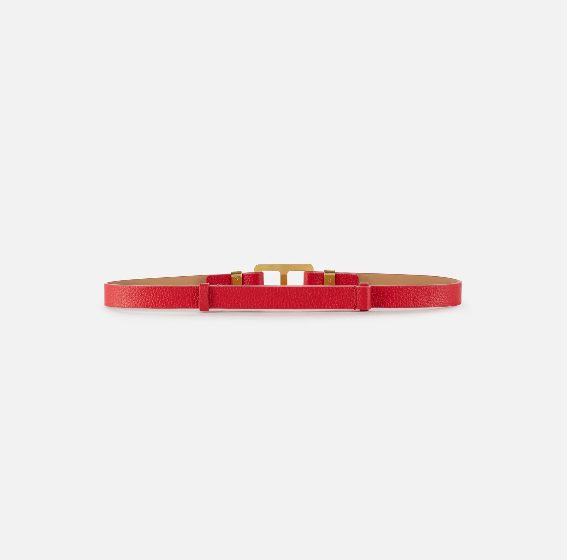 Elisabetta Franchi Belts|Belt in synthetic material with leather effect and hook RedPassion