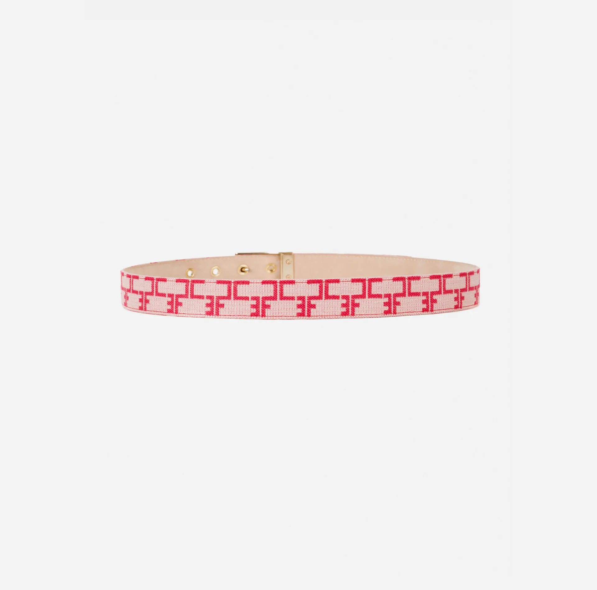 Elisabetta Franchi Belts|Belt With Monogram Pattern Butter/Red