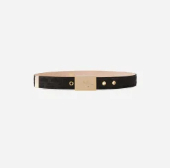 Elisabetta Franchi Belts|Belt With Monogram Pattern Black