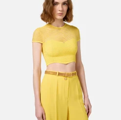 Elisabetta Franchi Belts|Belt With Welded Chains YellowGold