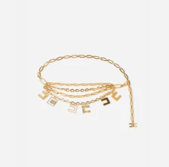 Elisabetta Franchi Belts|Belt With Welded Chains YellowGold