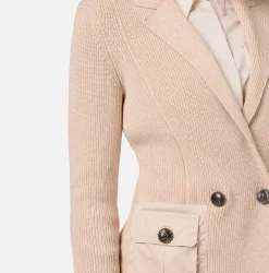 Elisabetta Franchi Jackets And Trench Coats|Knitwear And Sweatshirts|Blazer with pockets in technical voile fabric