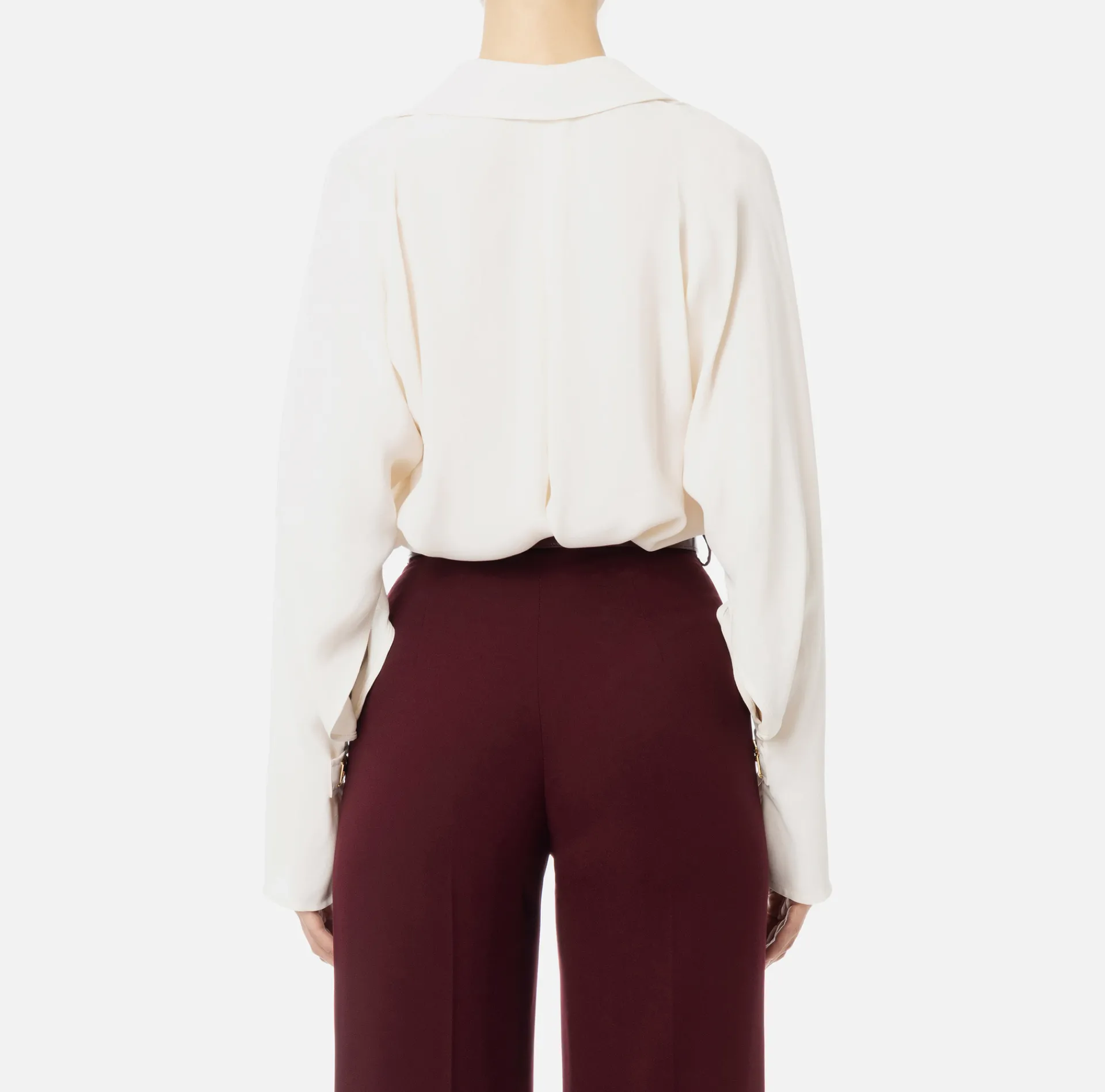 Elisabetta Franchi Shirts And Blouses|Blouse in georgette fabric with foulard scarf Butter