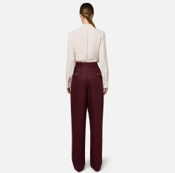 Elisabetta Franchi Shirts And Blouses|Blouse in georgette fabric with embroidered flaps Latex
