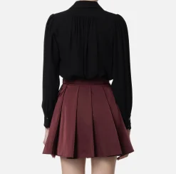 Elisabetta Franchi Shirts And Blouses|Blouse in georgette fabric with necklace and charms Black