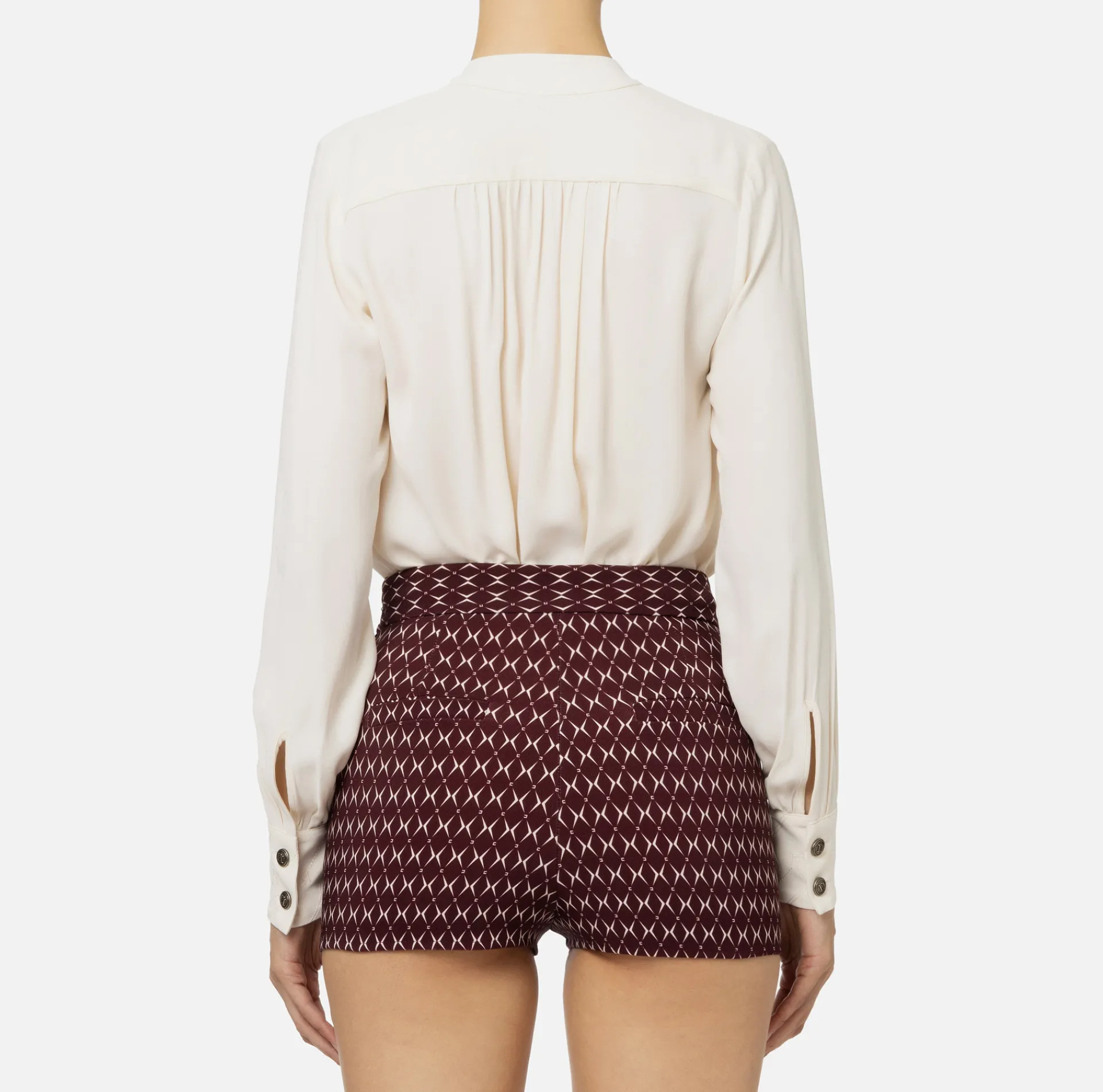 Elisabetta Franchi Shirts And Blouses|Blouse in georgette fabric with striped pattern Butter