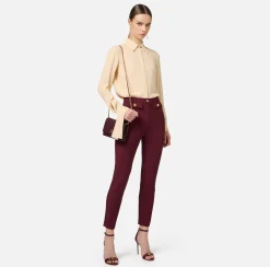 Elisabetta Franchi Shirts And Blouses|Blouse in georgette fabric with embroidered cuffs Cream