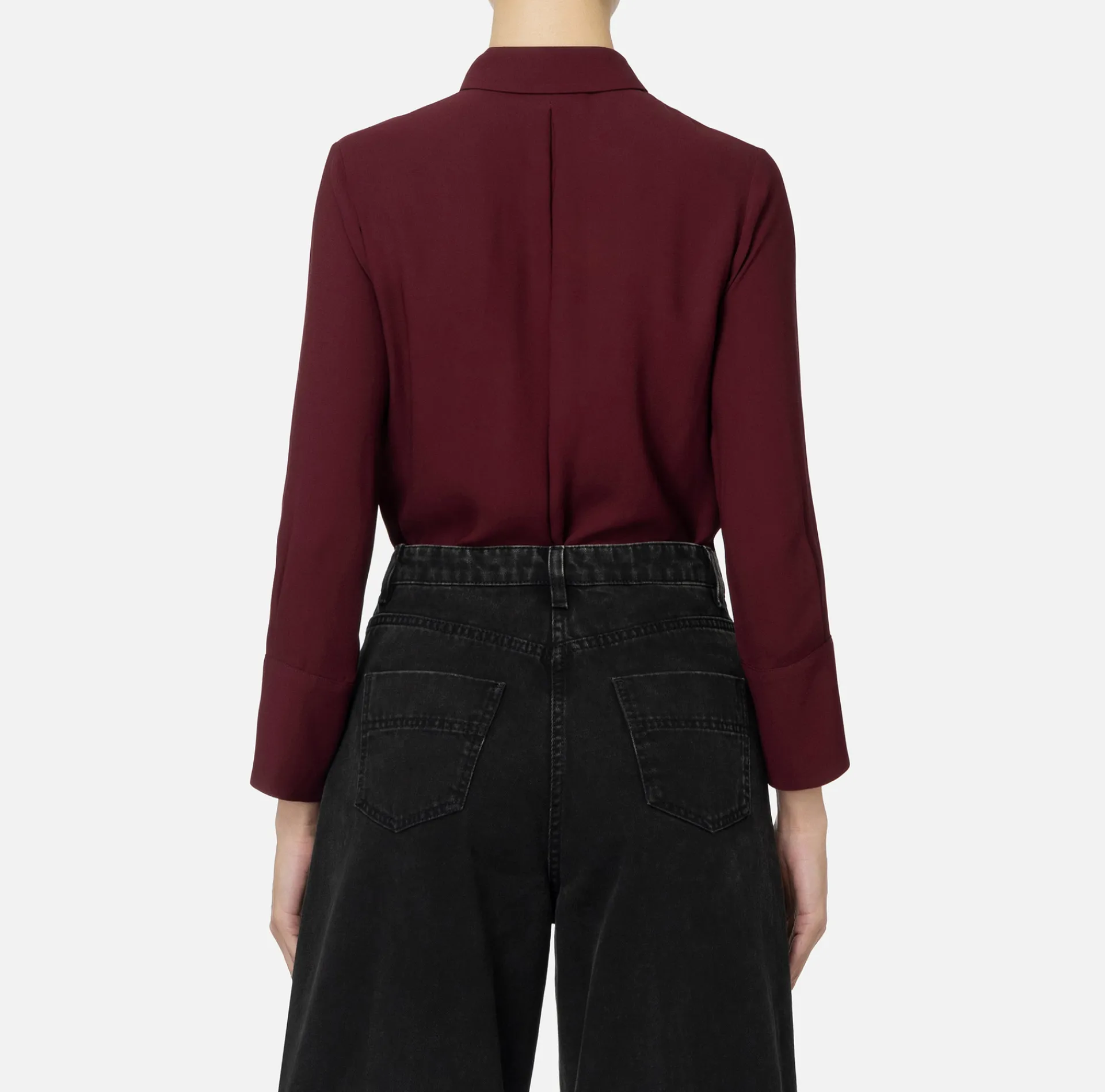 Elisabetta Franchi Shirts And Blouses|Blouse in georgette fabric with logo patch RougeNoir