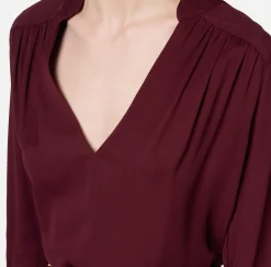 Elisabetta Franchi Shirts And Blouses|Blouse in georgette fabric with striped pattern RougeNoir
