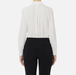 Elisabetta Franchi Shirts And Blouses|Blouse in jacquard georgette fabric with lettering Ivory