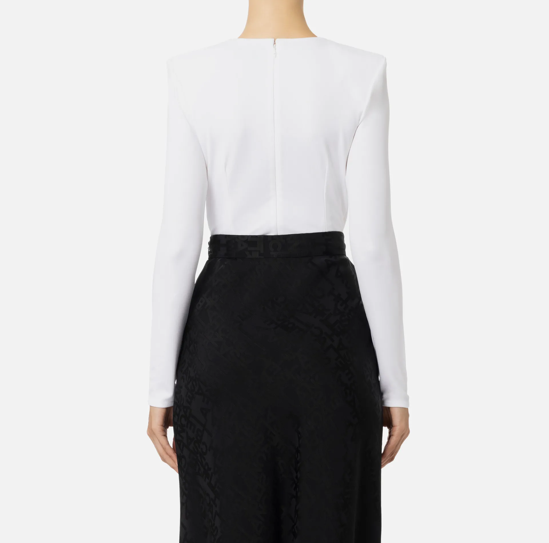 Elisabetta Franchi Top And T-Shirts|Bodysuit in jersey fabric with jewel ring Ivory