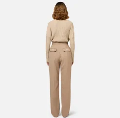 Elisabetta Franchi Top And T-Shirts|Bodysuit in narrow-ribbed lurex and viscose fabric Tan