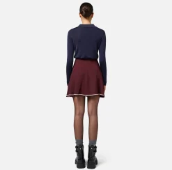 Elisabetta Franchi Top And T-Shirts|Bodysuit in shiny viscose fabric with logo embroidery Navy