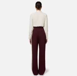 Elisabetta Franchi Shirts And Blouses|Top And T-Shirts|Bodysuit-style blouse in georgette and satin fabrics with zip Butter