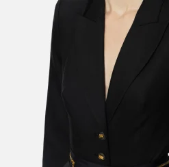 Elisabetta Franchi Jackets And Trench Coats|Bodysuit-style jacket in cool wool Black