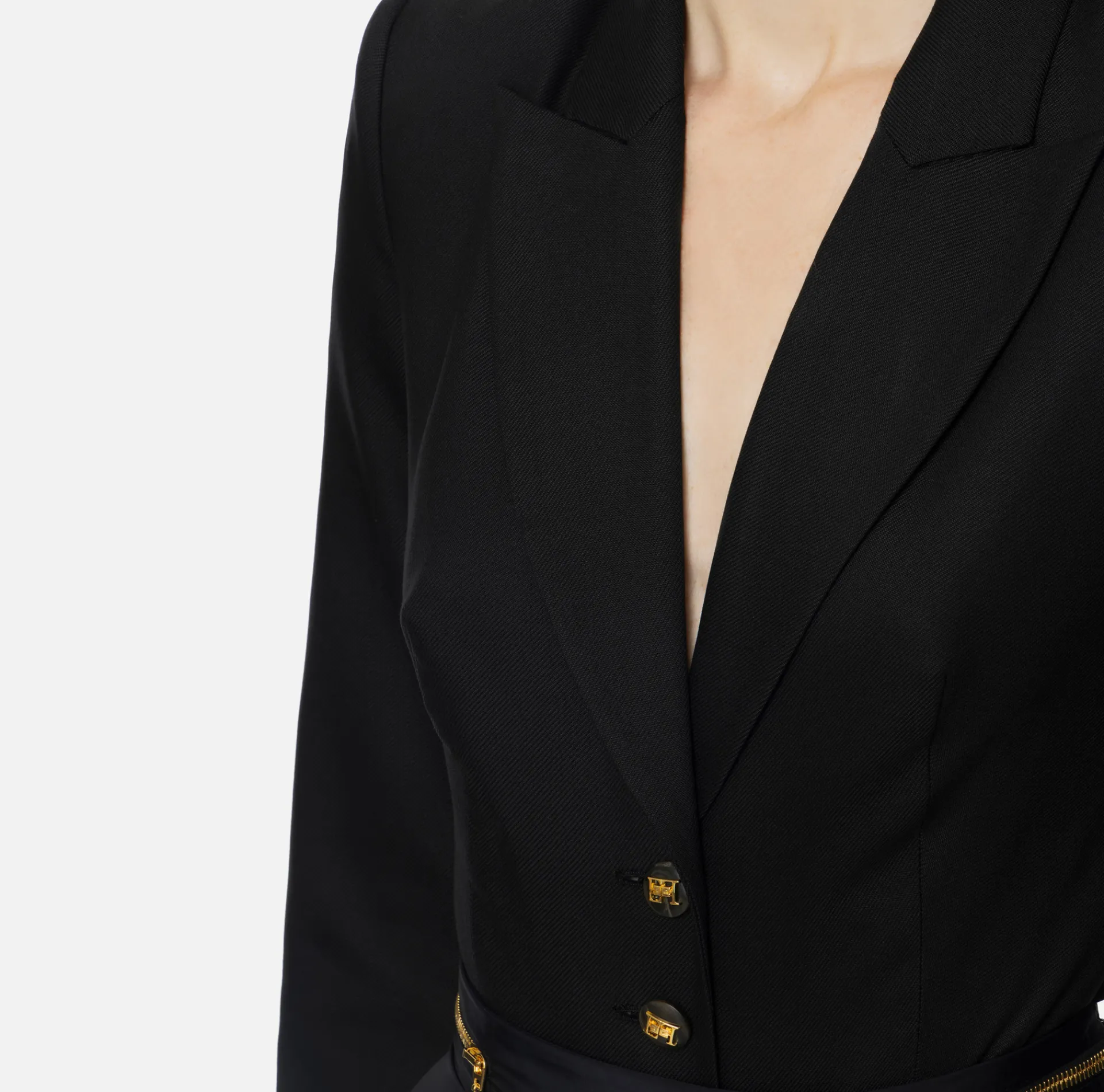 Elisabetta Franchi Jackets And Trench Coats|Bodysuit-style jacket in cool wool Black