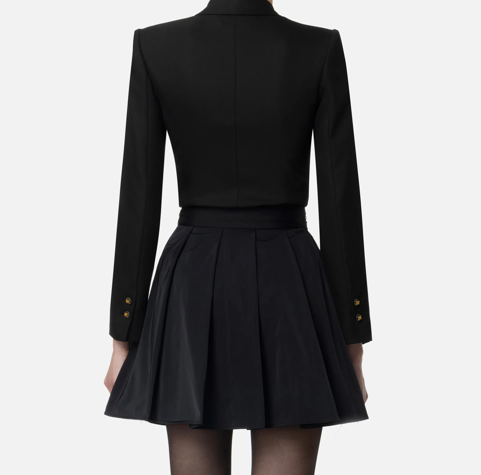 Elisabetta Franchi Jackets And Trench Coats|Bodysuit-style jacket in cool wool Black