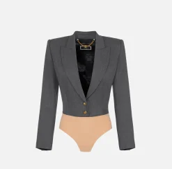 Elisabetta Franchi Jackets And Trench Coats|Bodysuit-style jacket in cool wool