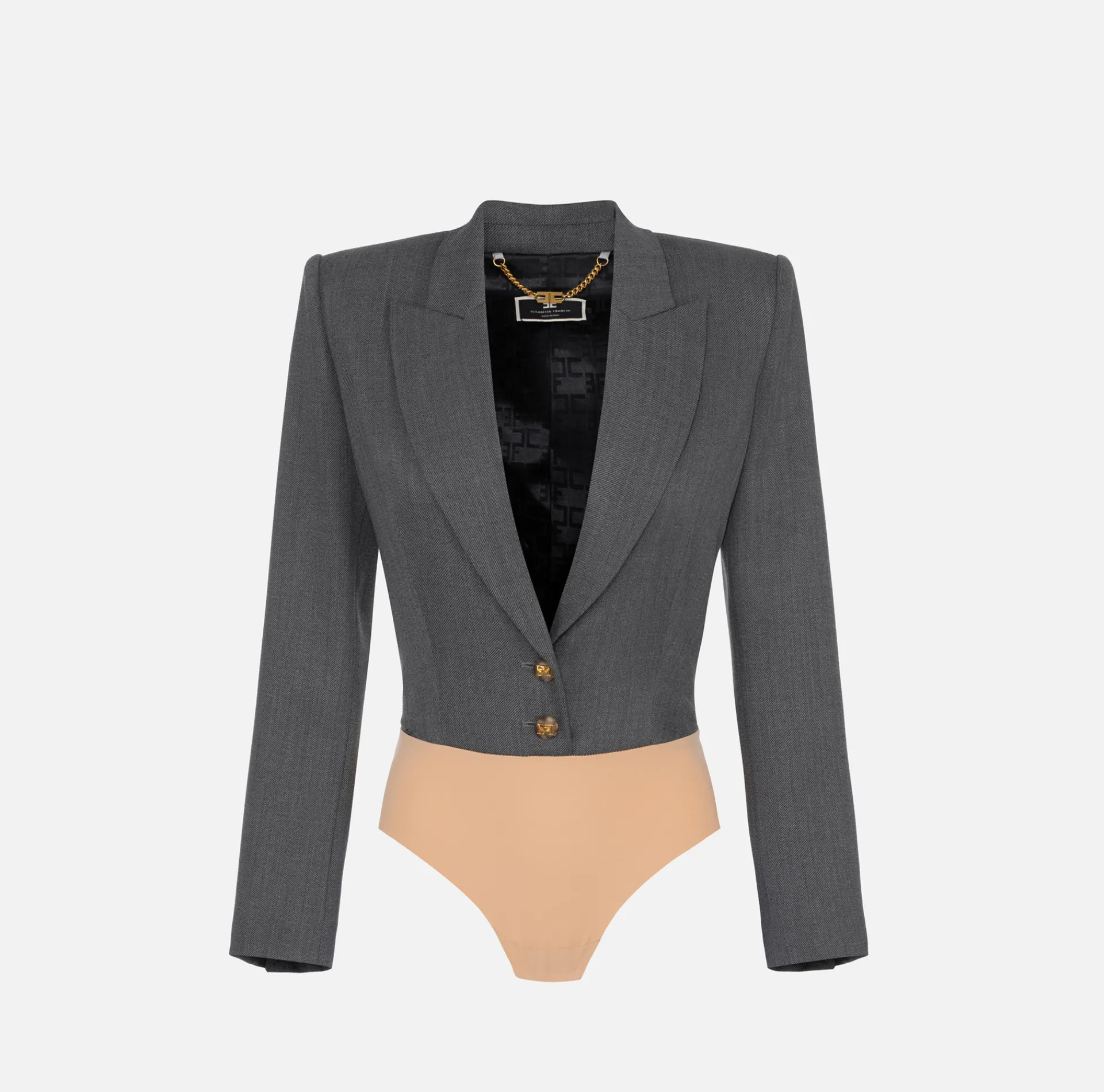 Elisabetta Franchi Jackets And Trench Coats|Bodysuit-style jacket in cool wool