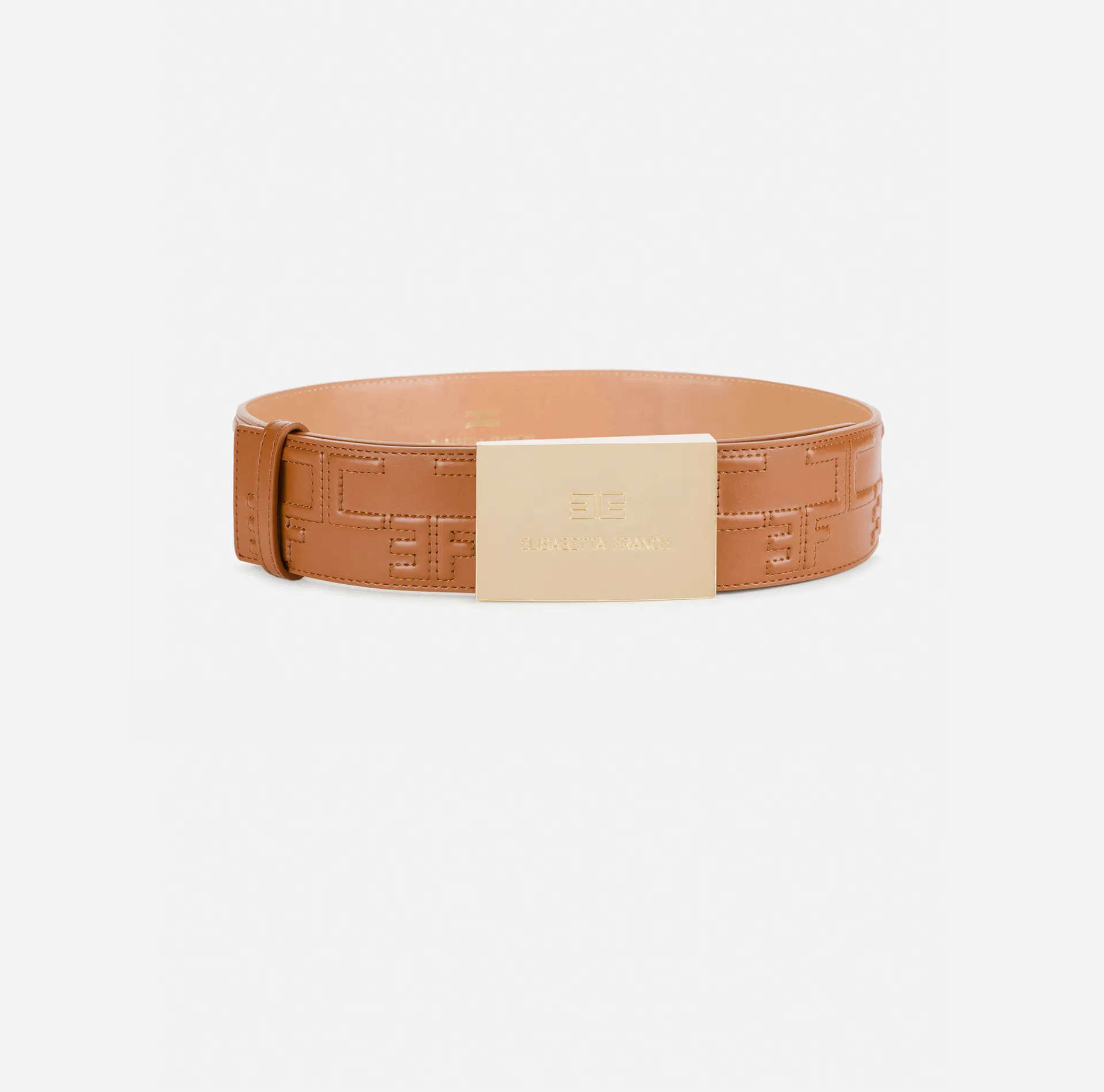 Elisabetta Franchi Belts|Bold Monogram Belt Leather