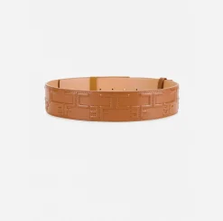 Elisabetta Franchi Belts|Bold Monogram Belt Leather