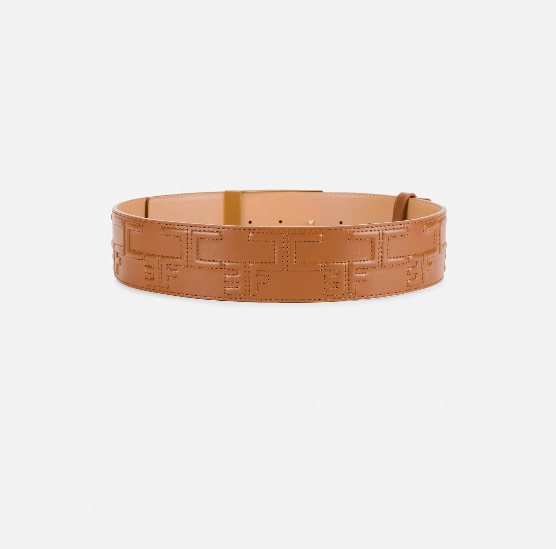 Elisabetta Franchi Belts|Bold Monogram Belt Leather