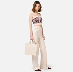 Elisabetta Franchi Handbags|Bold Monogram Large Shopper