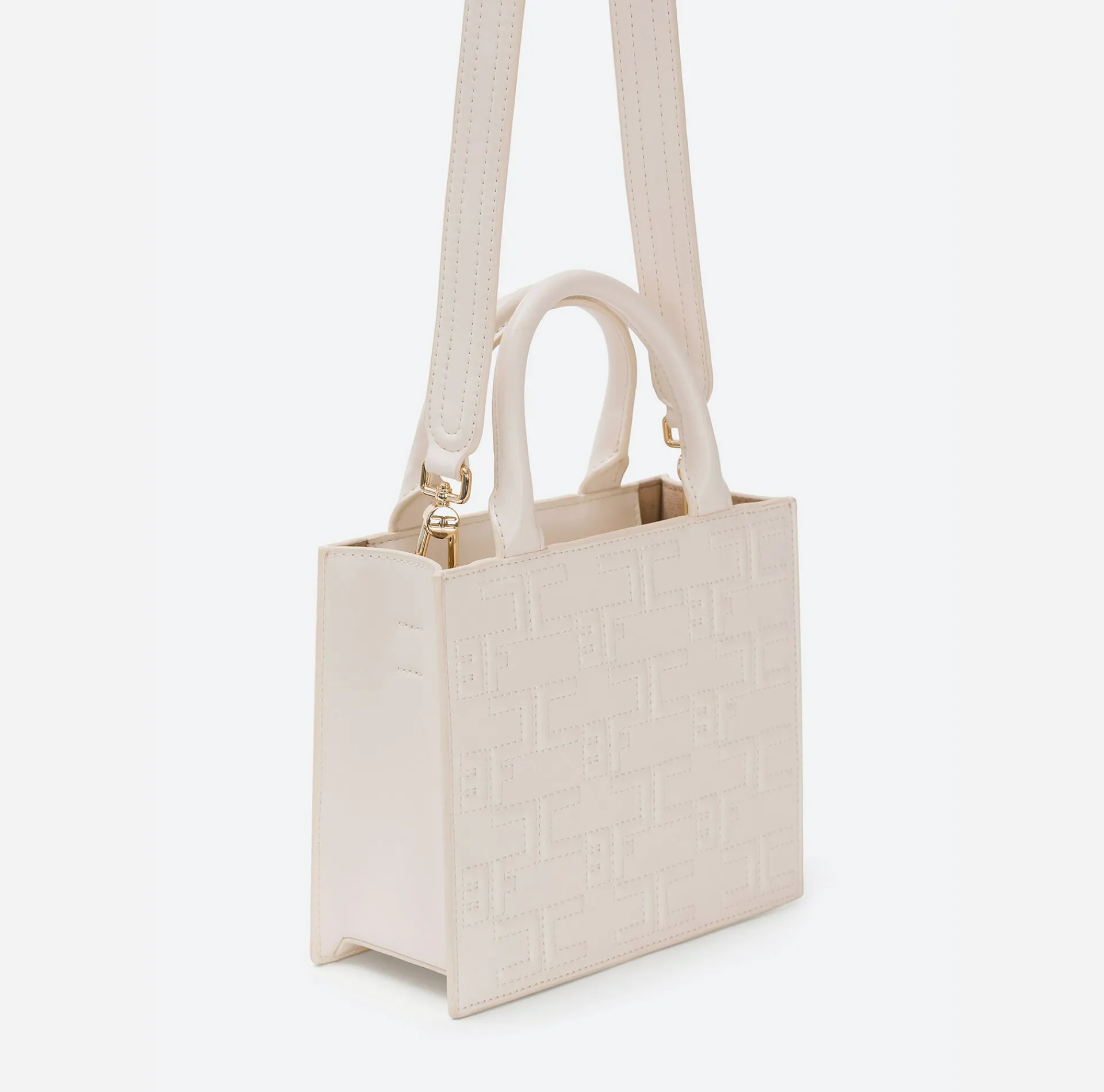 Elisabetta Franchi Handbags|Bold Monogram Small Shopper