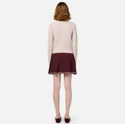 Elisabetta Franchi Knitwear And Sweatshirts|Bouclé wool cardigan with pockets in technical voile fabric Latex