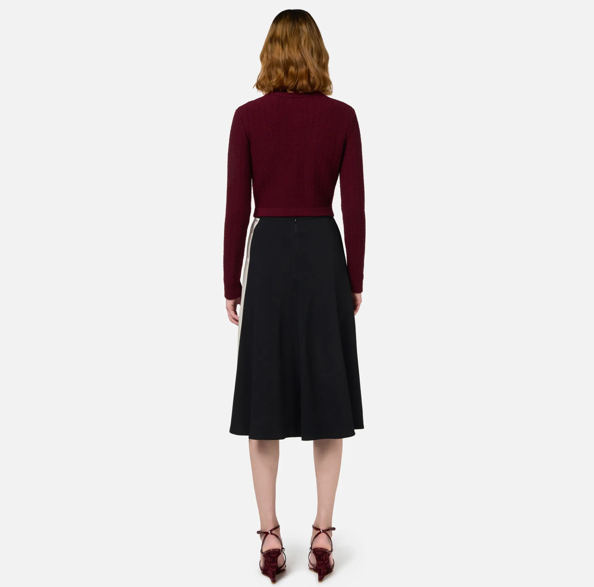 Elisabetta Franchi Knitwear And Sweatshirts|Bouclé wool cardigan with embroidery RougeNoir