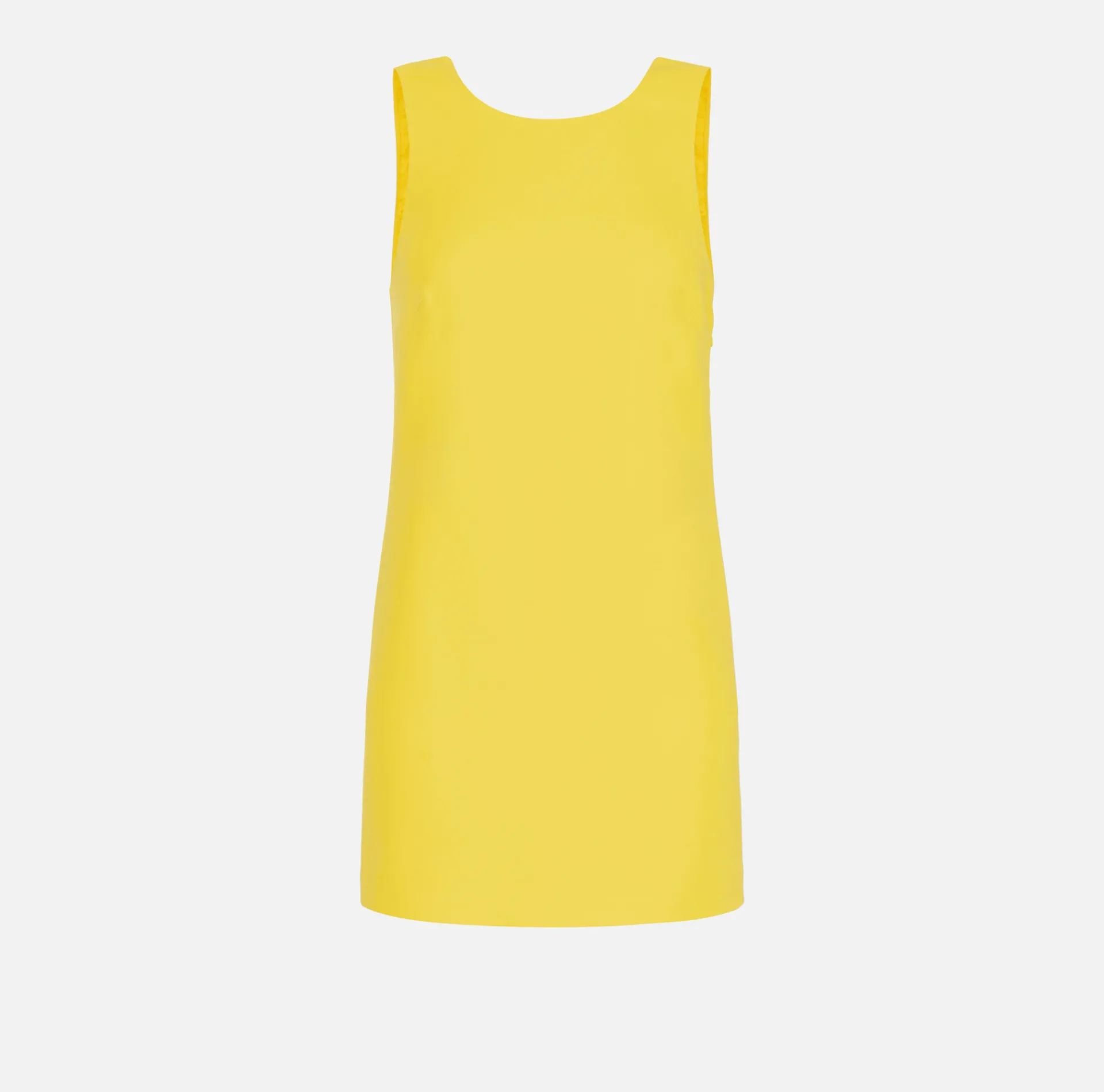 Elisabetta Franchi Mini Dresses|Dresses|Boxy mini-dress in flowing crêpe fabric with neckline and bow Mimosa