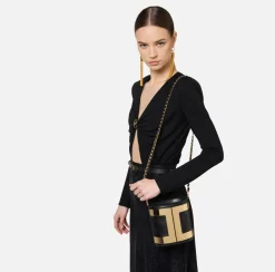 Elisabetta Franchi Strap Bags|Bucket bag with logo Black