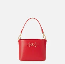 Elisabetta Franchi Handbags|Bucket bag with logo horsebit RedPassion