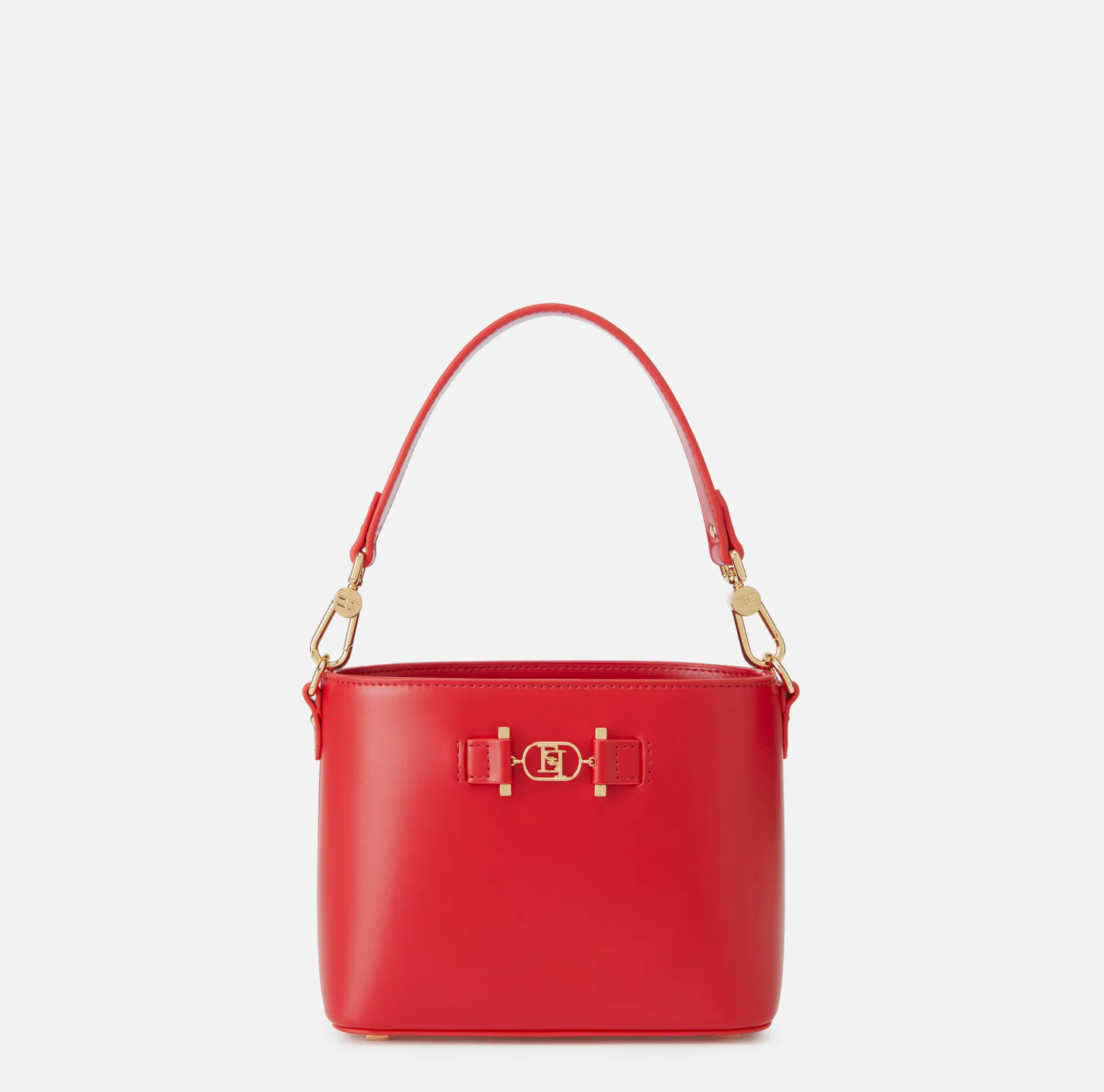 Elisabetta Franchi Handbags|Bucket bag with logo horsebit RedPassion
