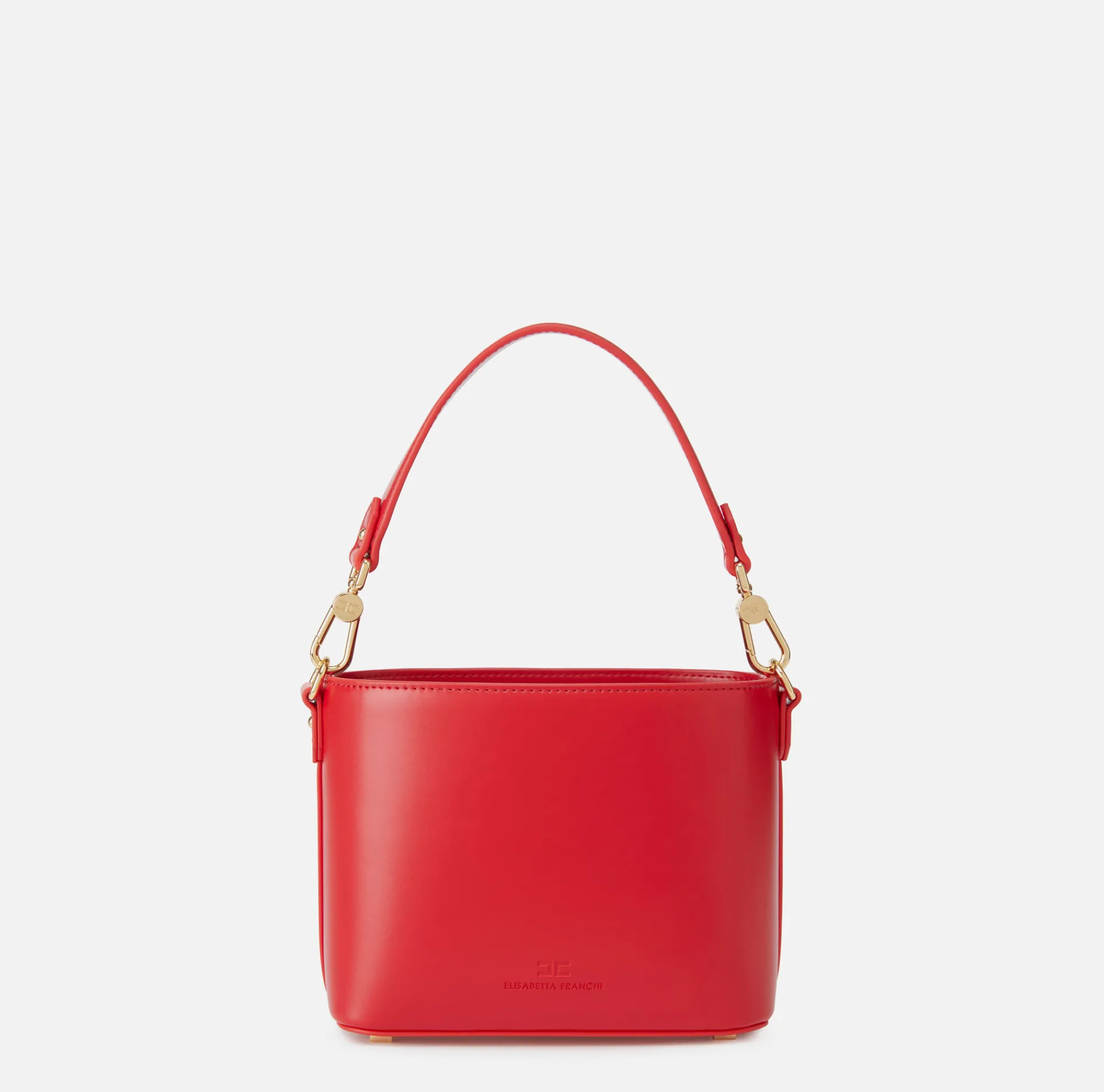 Elisabetta Franchi Handbags|Bucket bag with logo horsebit RedPassion